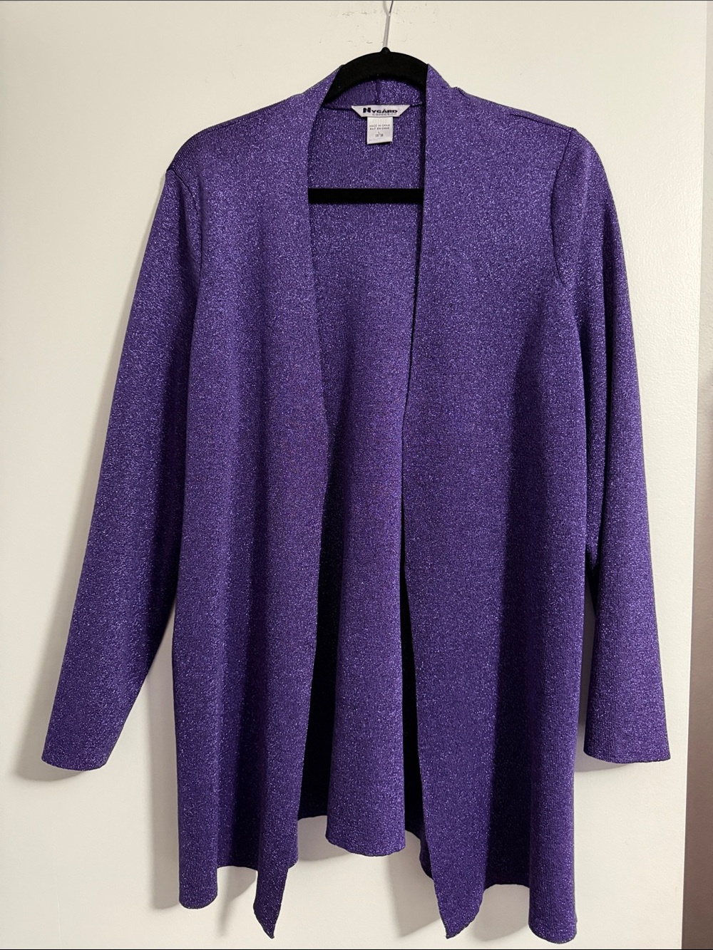 Vntg Nygard Metallic Shimmer Silk Blnd L14/16 CARDIGAN washable EUC
